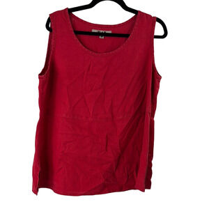 Flax Red Sleeveless Tank Top Classic Design